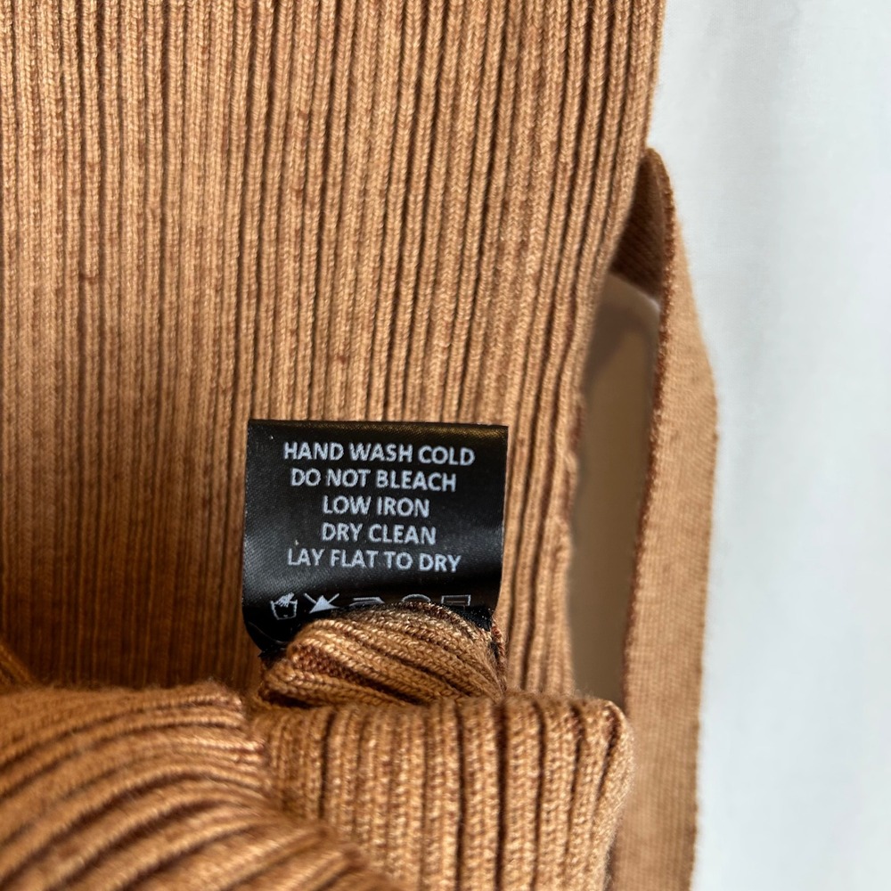 NBD Brown Ribbed Knit Stasia Halter Wrap Midi Dress Small - Picture 5 of 9